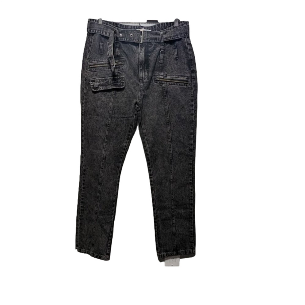VNTG Misslook Denim Black Distressed Straight Jeans Size XL